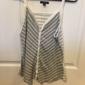 Striped, Button Down, Knit Tank